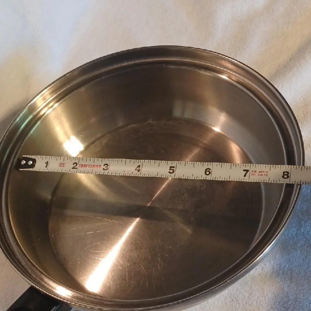 Premium Stainless Steel Saucepan with Black Handle, Luster Craft 8 Inch